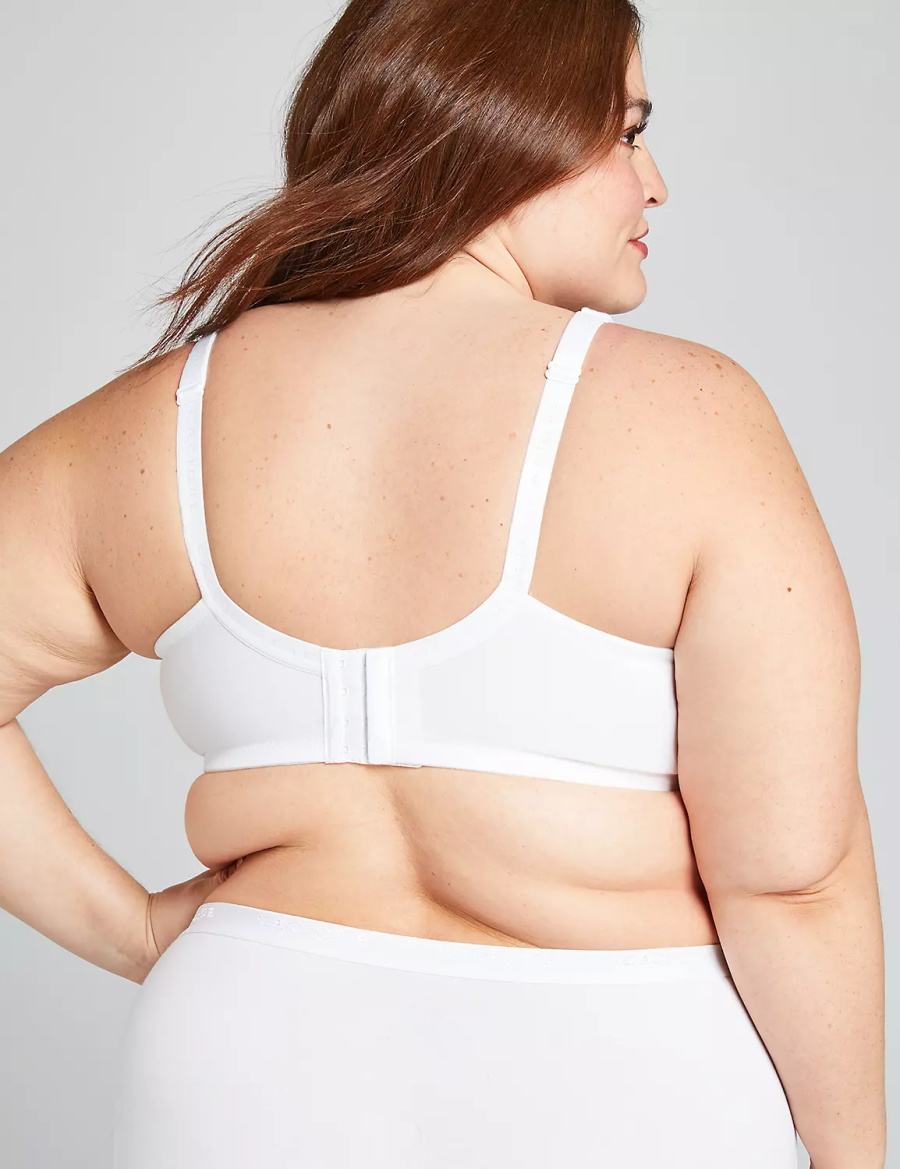 Women Lane Bryant Cotton Lightly Lined Full Coverage Bralettes White | FHR9654GV