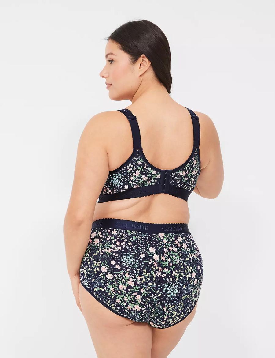 Women Lane Bryant Cotton Lightly Lined No-Wire Bralettes Black | LIZ7726JB