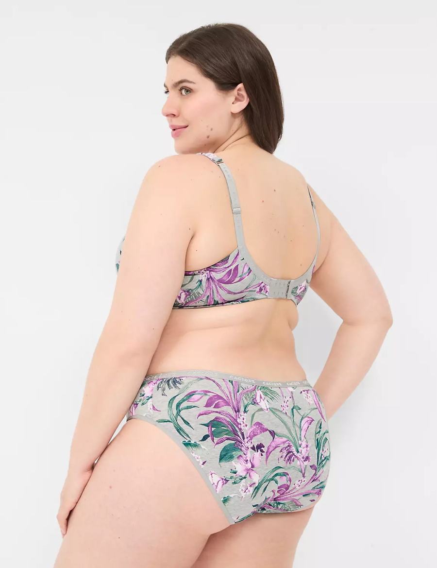 Women Lane Bryant Cotton Lightly Lined T-Shirt Bra Grey | ORF1550GD