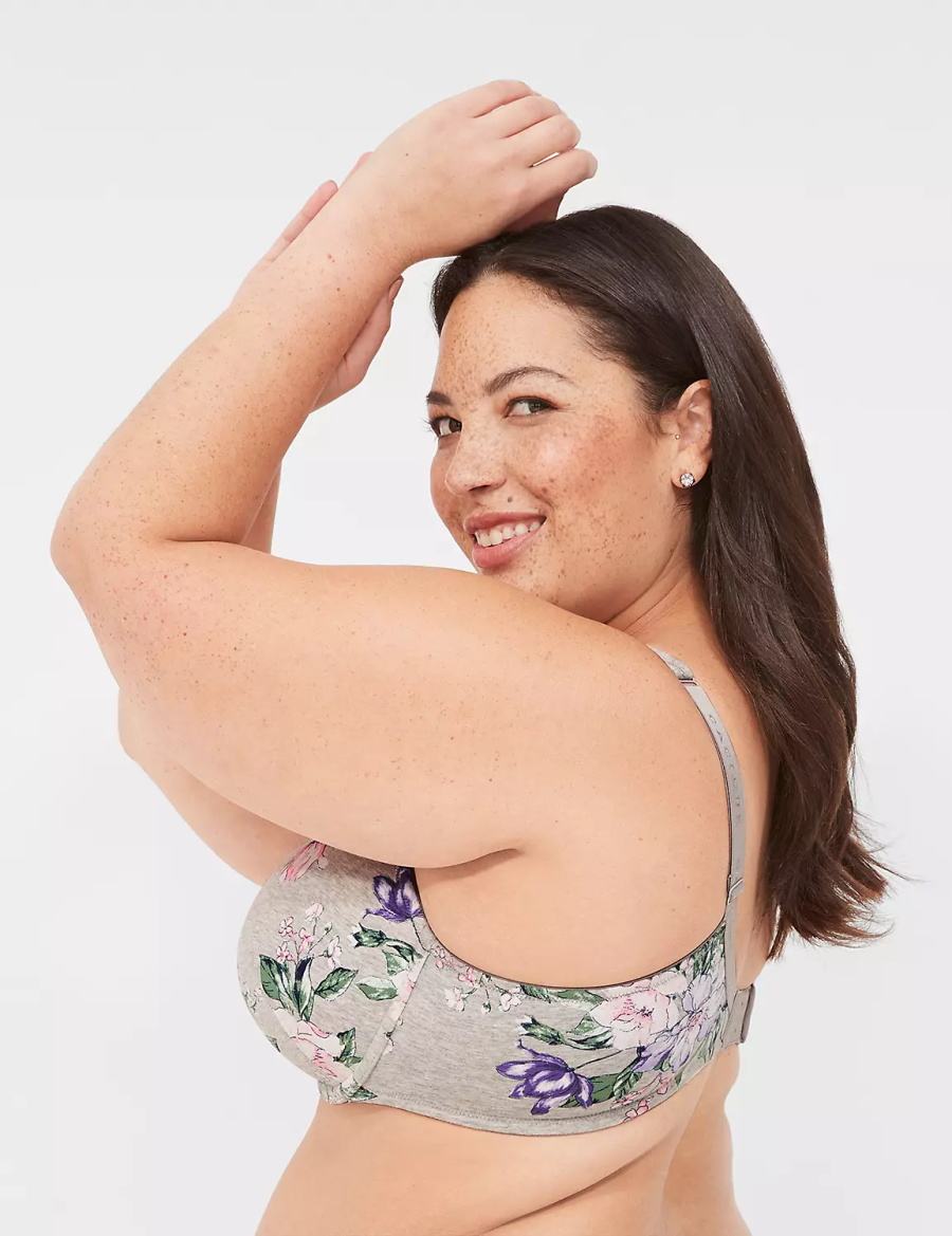 Women Lane Bryant Cotton Lightly Lined T-Shirt Bra Grey | BKL6368SU