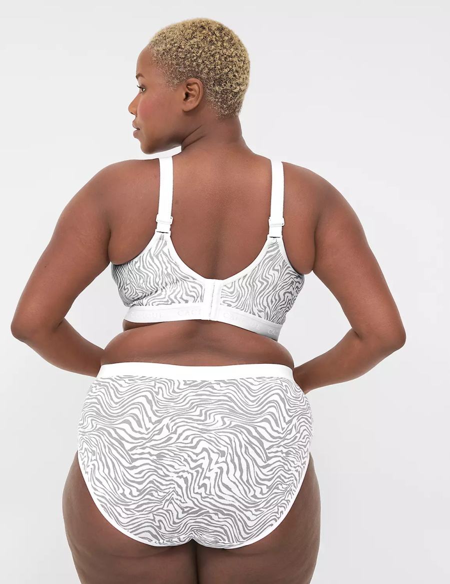 Women Lane Bryant Cotton No-Wire Unlined Bra White | OPB5831DJ
