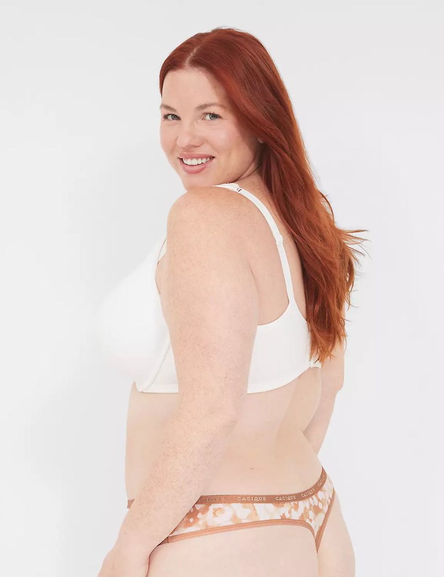 Women Lane Bryant Cotton Thong Panty Beige | PTF3258ZW