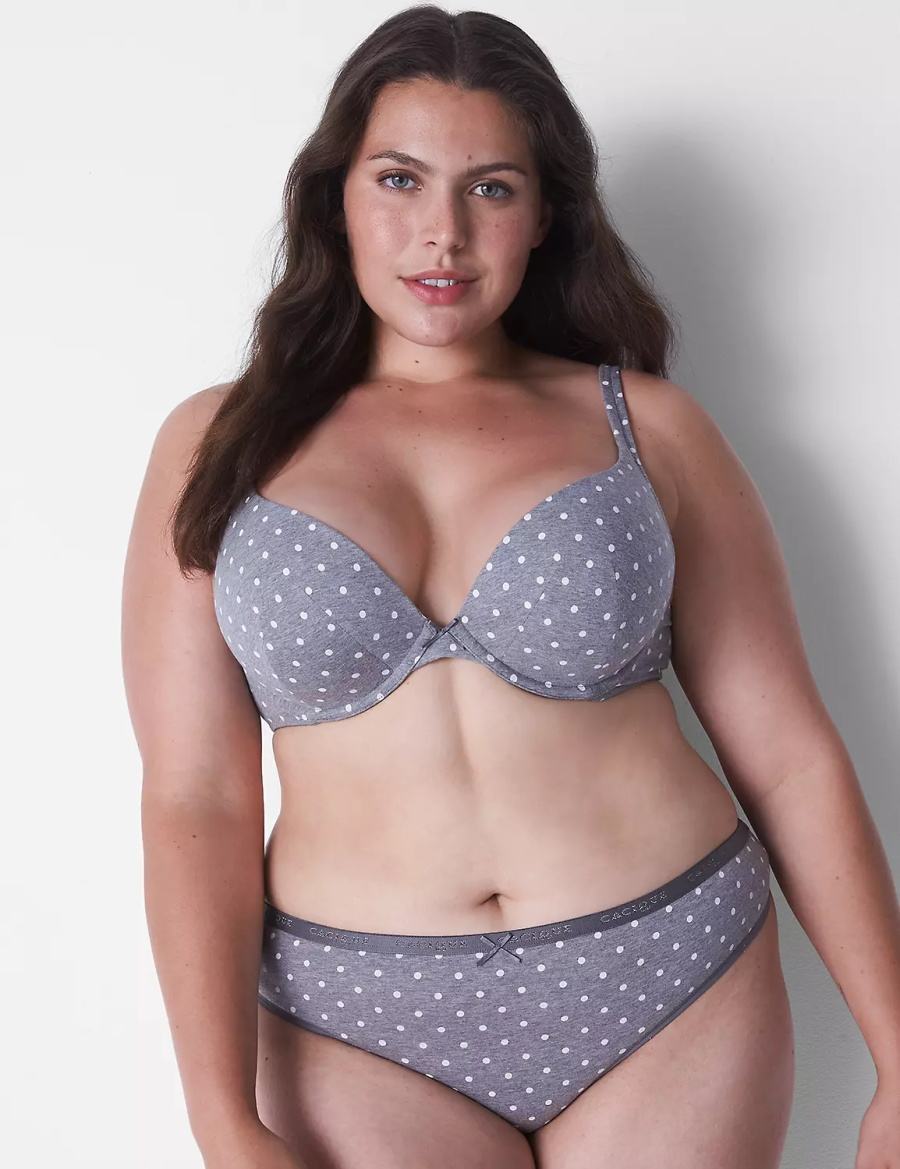 Women Lane Bryant Cotton Thong Panty Grey | AFM5244ME