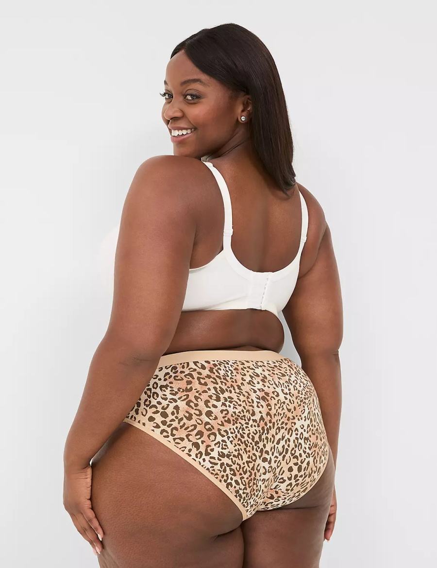 Women Lane Bryant Cotton With Wide Waistband Hipster Panty Beige | QNA65100FF