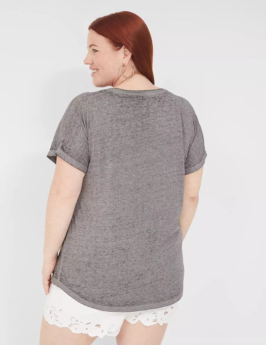 Women Lane Bryant Country Roads Take Me Home Graphic Tee T Shirts Grey | VKN8310BI