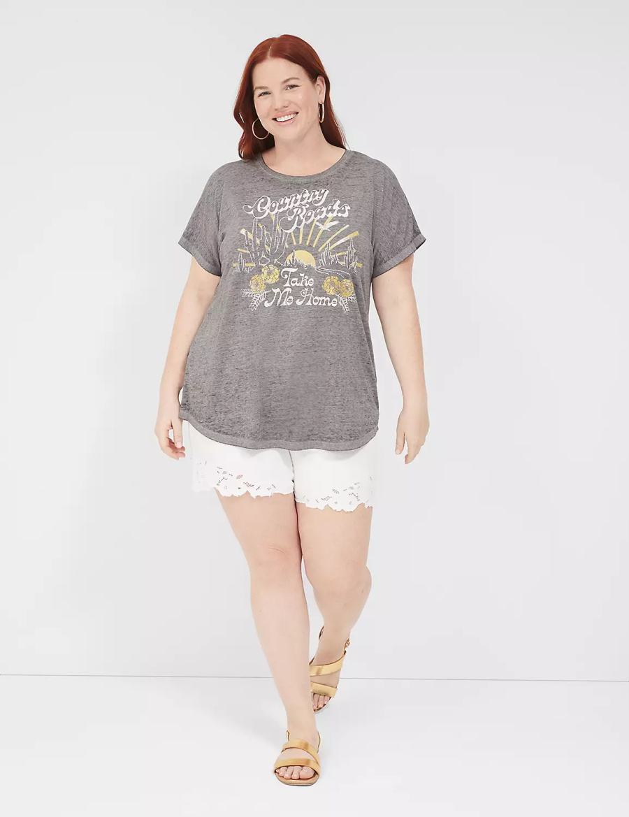 Women Lane Bryant Country Roads Take Me Home Graphic Tee T Shirts Grey | VKN8310BI