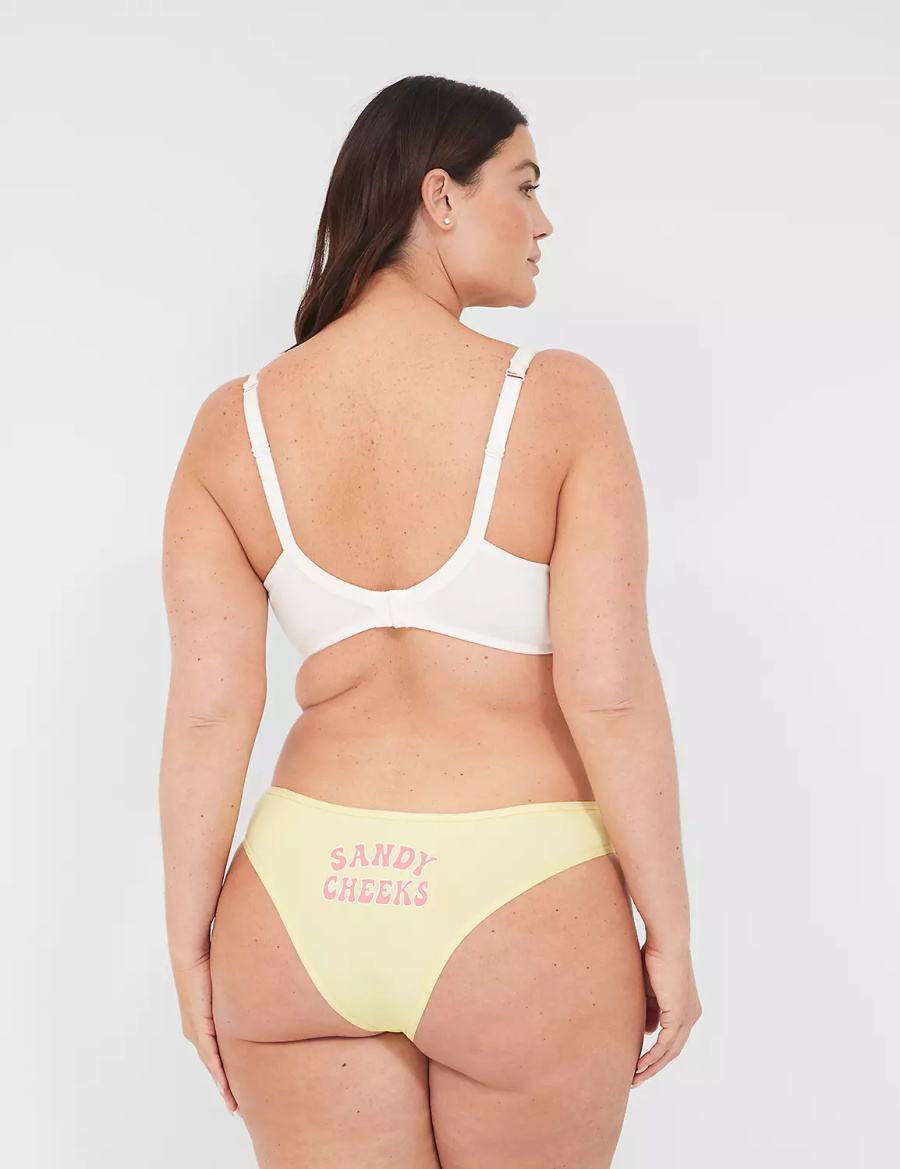 Women Lane Bryant Crush Cotton Dipped Tanga Briefs Yellow | BSV652FH