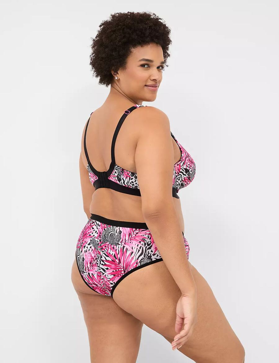 Women Lane Bryant Crush Microfiber Ruched-Back Cheeky Panty Pink | YGX8174YI