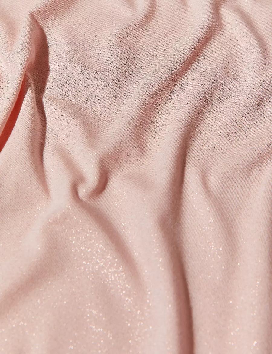 Women Lane Bryant Curved-Hem Perfect Sleeve Tee T Shirts Pink | ILO143QC