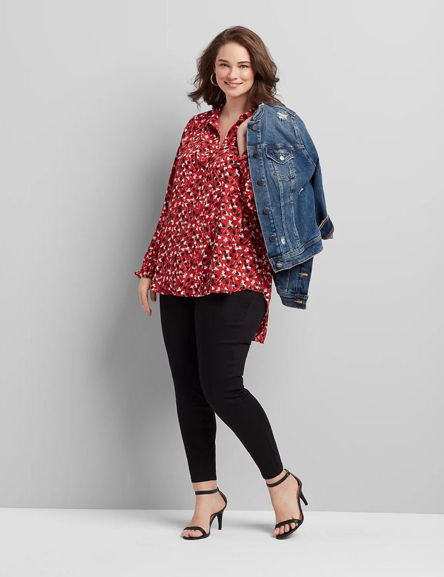 Women Lane Bryant Curvy Fit High-Rise Skinny Jeans Black | DUF4668CA