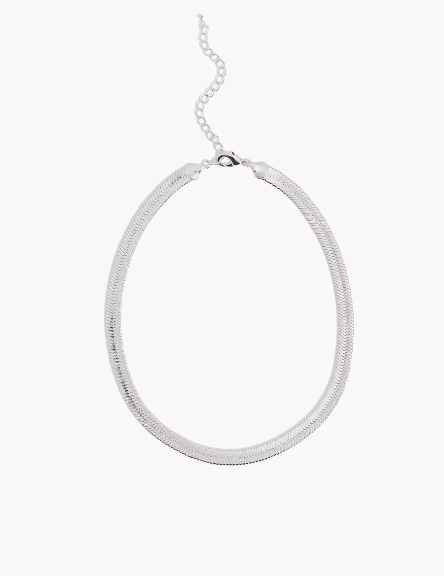 Women Lane Bryant Demi-Fine Flat Chain Necklace Silver | EIK10018BJ