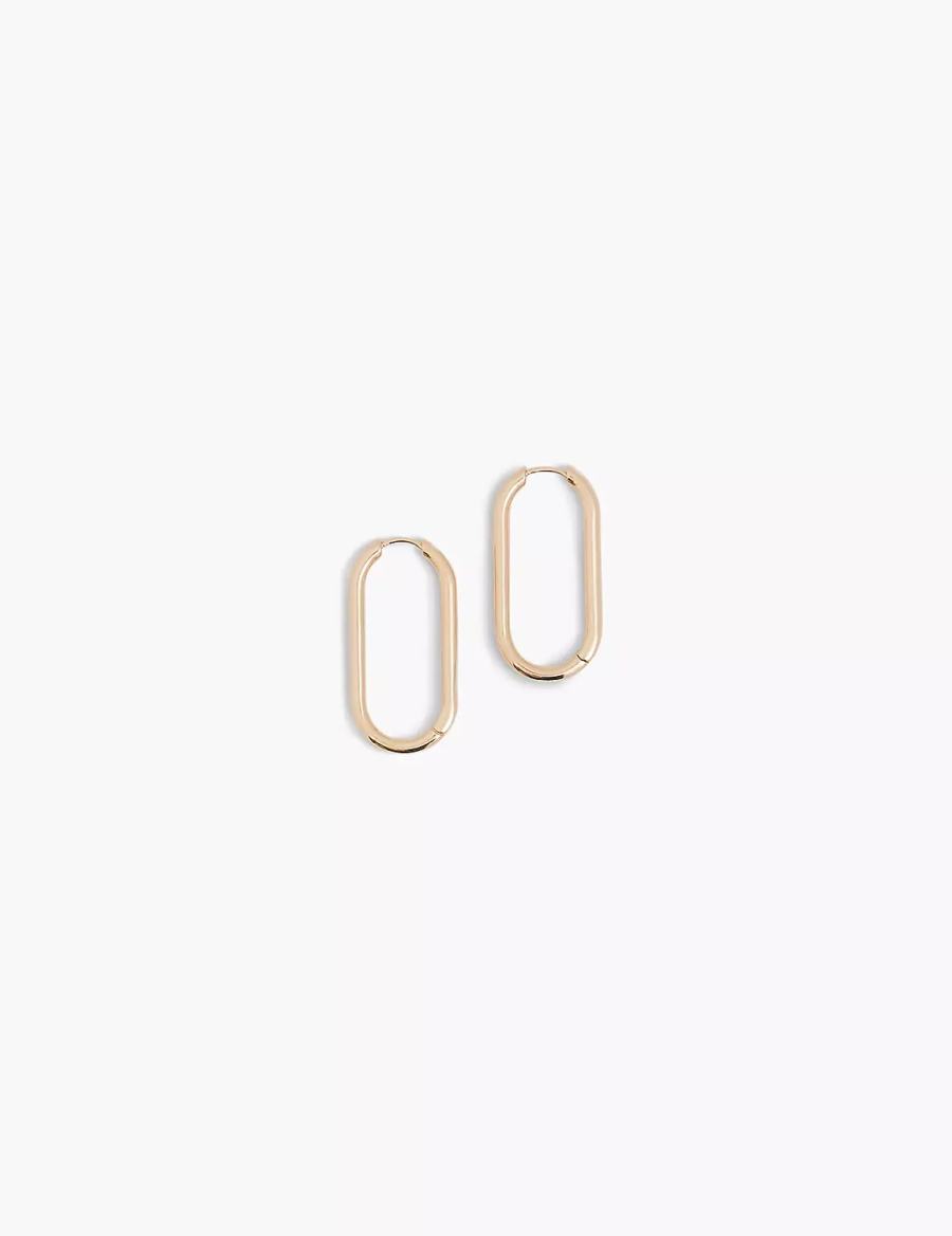 Women Lane Bryant Demi-Fine J Hoop Earrings Gold | NZM7153LL