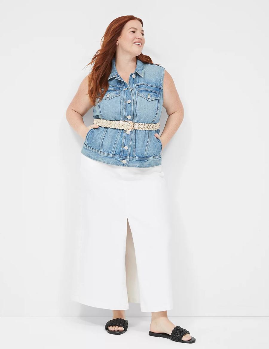 Women Lane Bryant Denim Vest Blue | RAC4595AL