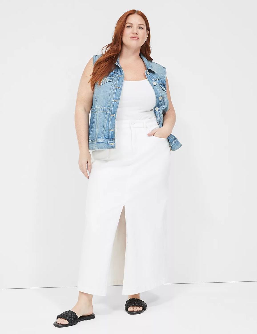 Women Lane Bryant Denim Vest Blue | RAC4595AL