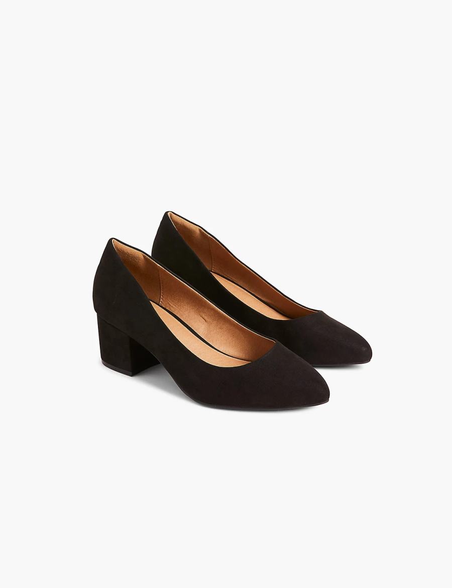 Women Lane Bryant Dream Cloud Block Heel Pumps Black | IOZ8628ZE