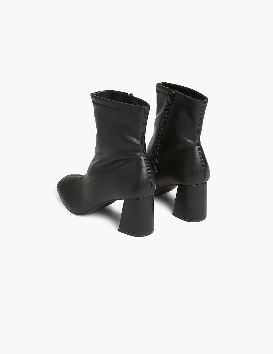 Women Lane Bryant Dream Cloud Faux-Leather Dressy Booties Black | SIH8940JM