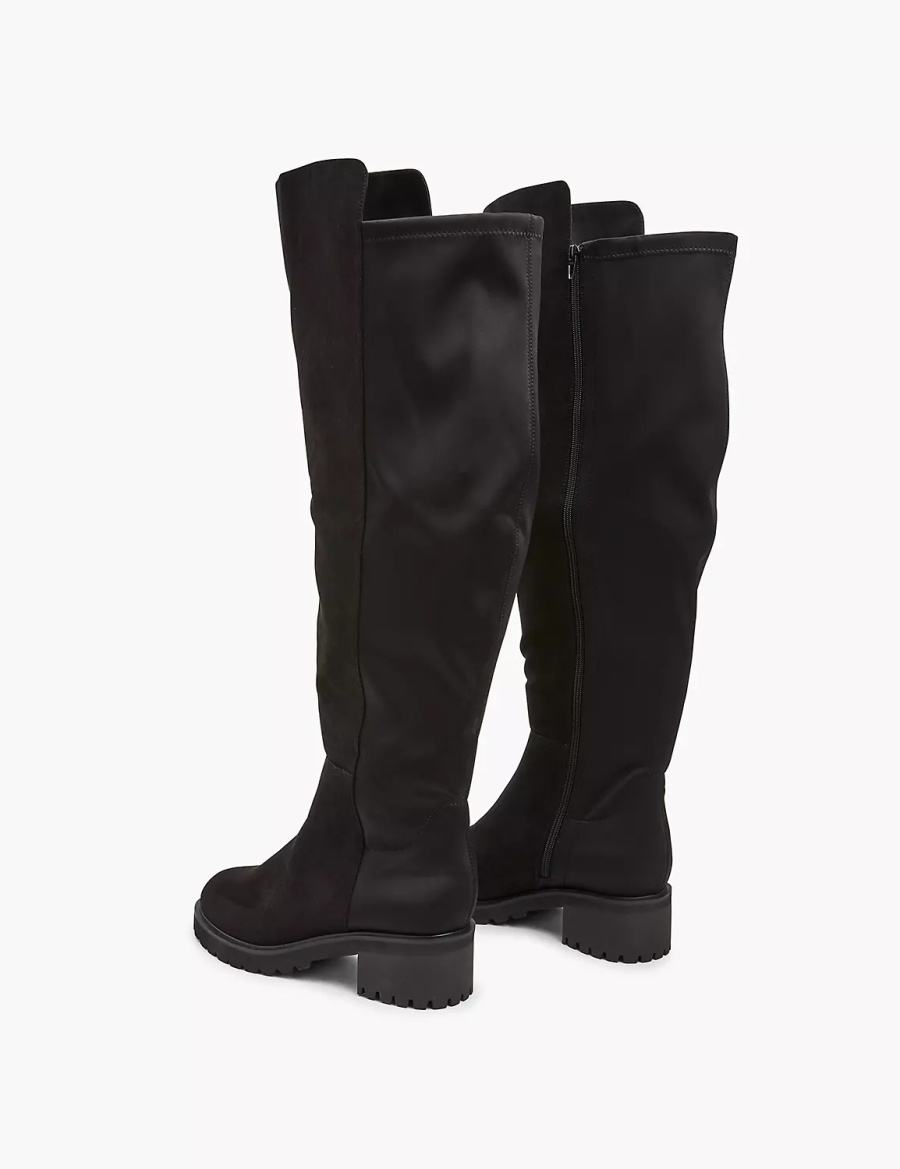 Women Lane Bryant Dream Cloud Faux-Microsuede Over-the-knee Boots Black | SKJ2950LL