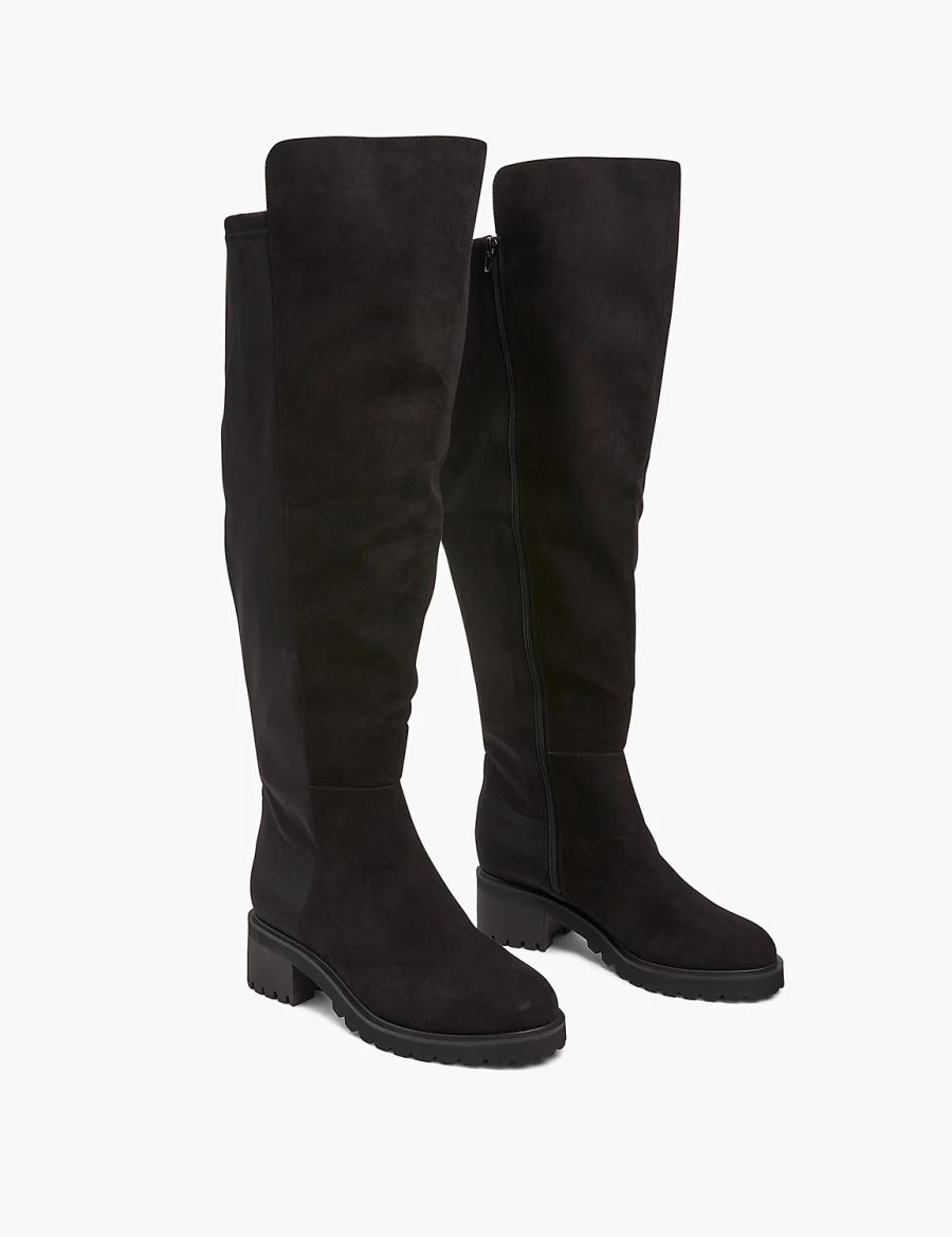 Women Lane Bryant Dream Cloud Faux-Microsuede Over-the-knee Boots Black | SKJ2950LL