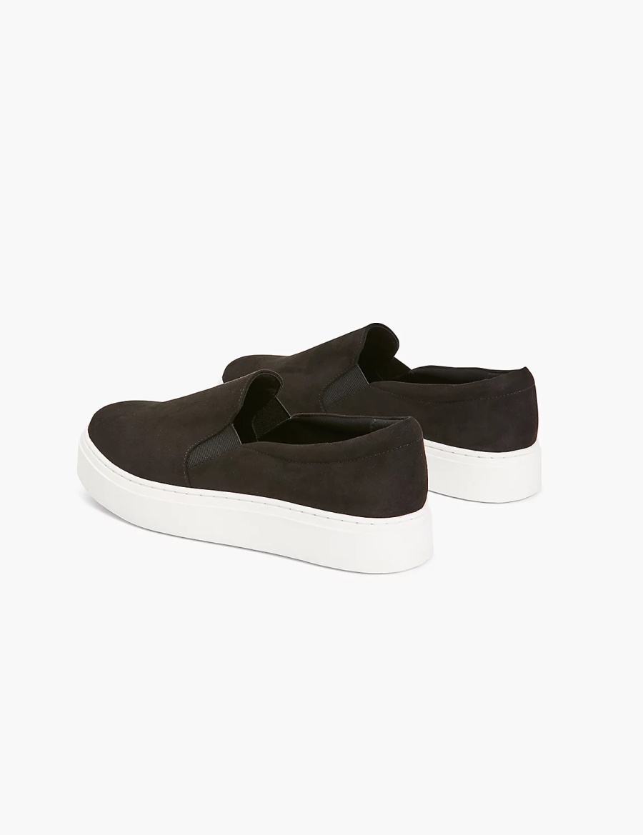 Women Lane Bryant Dream Cloud Faux-Suede Slip-On Sneakers Black | XJF3555WO