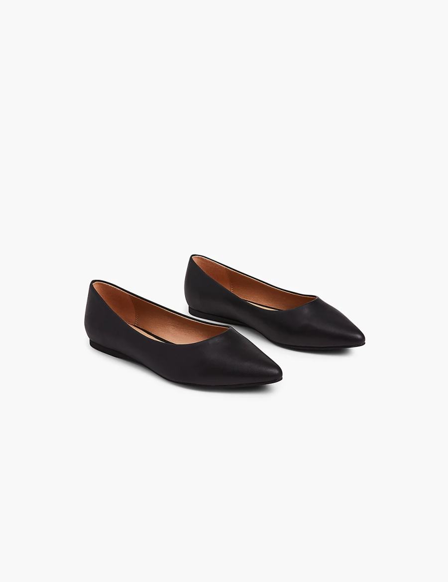 Women Lane Bryant Dream Cloud Pointed-Toe Ballet Flats Black | MWY7680MX
