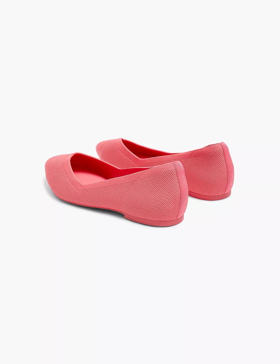 Women Lane Bryant Dream Cloud Pointed Toe Knit Ballet Flats Coral | GMS1726RJ