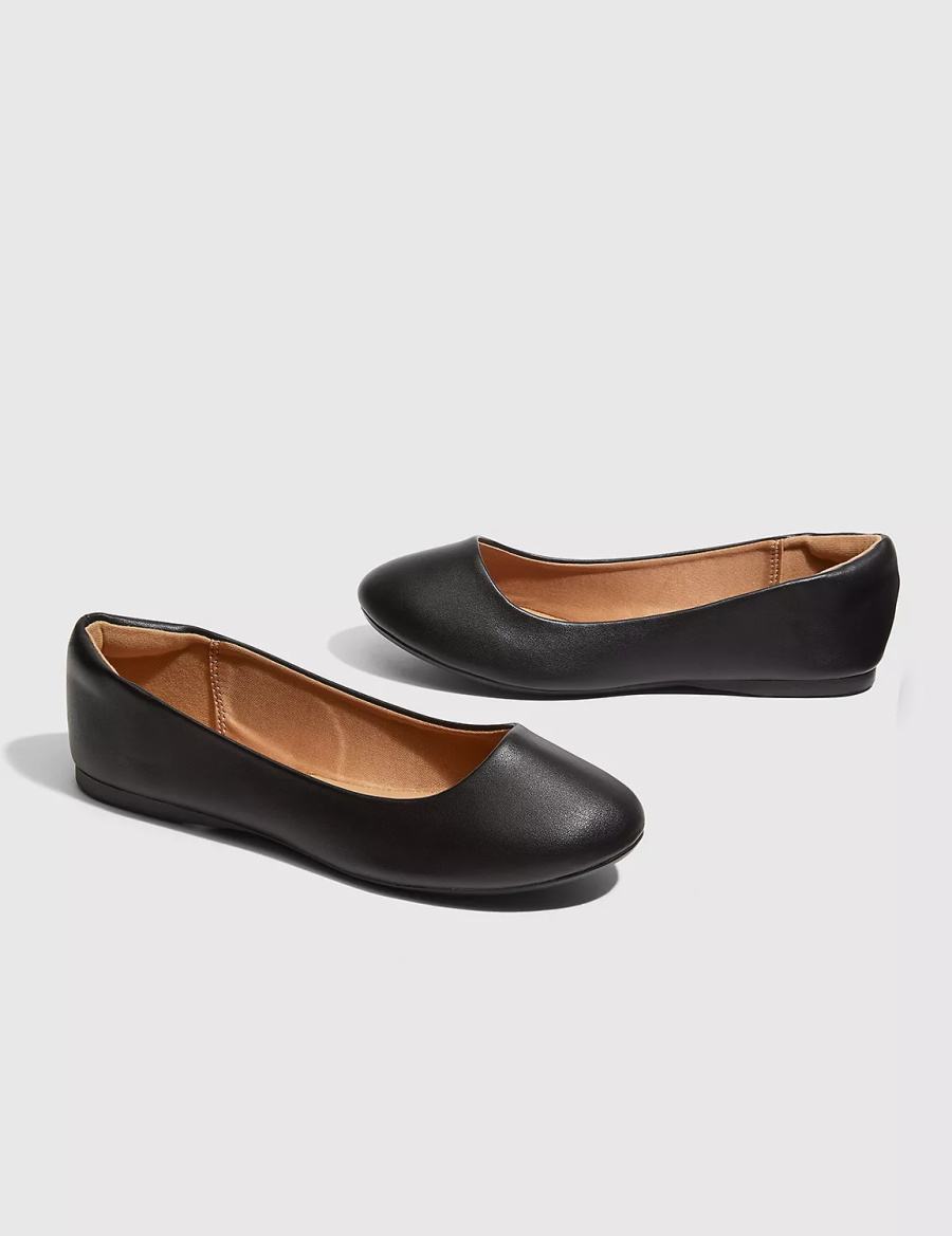Women Lane Bryant Dream Cloud Round-Toe Ballet Flats Black | BBF8925HX