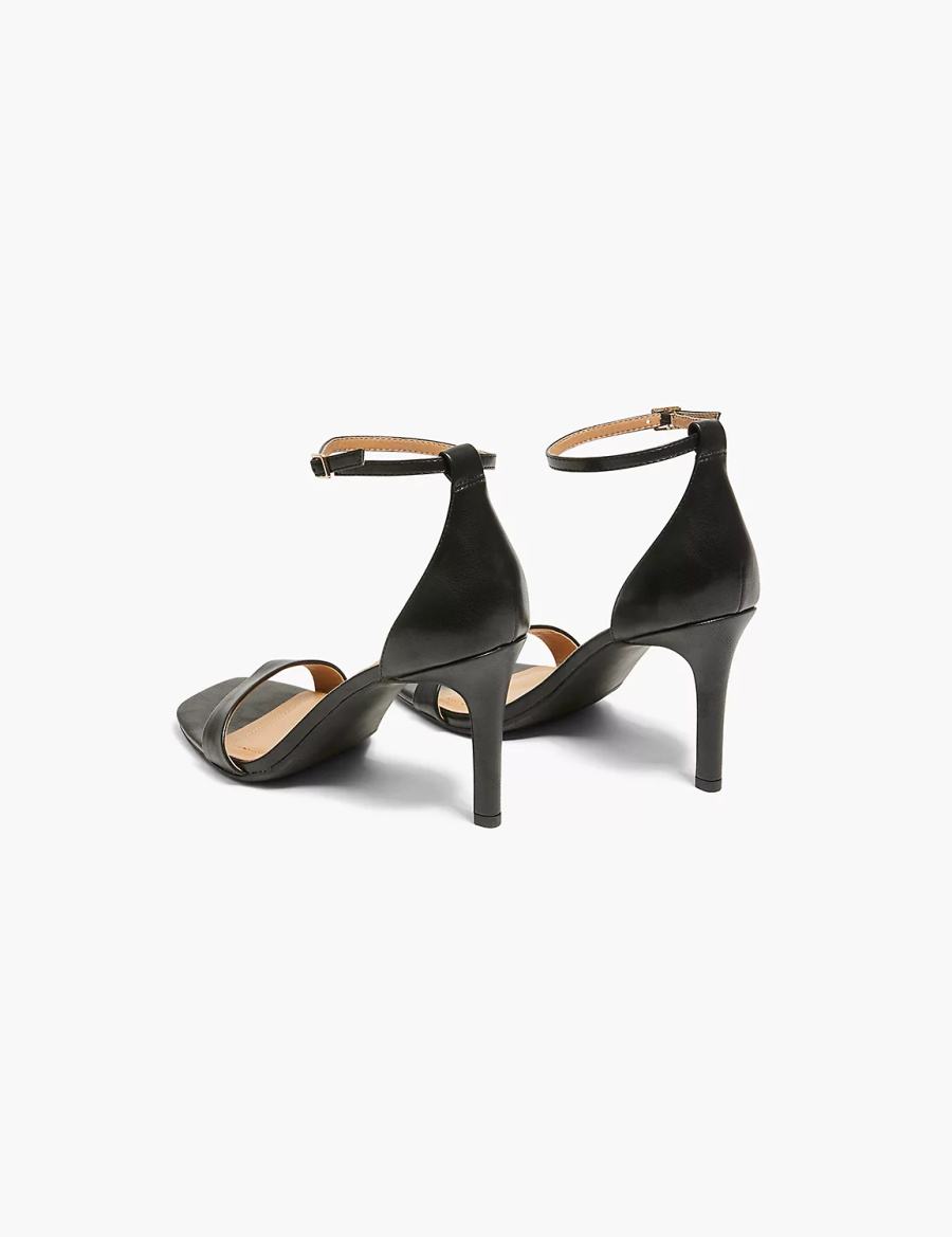 Women Lane Bryant Dream Cloud Single-Strap Stiletto Heel Heels Sandals Black | XAI8124XR