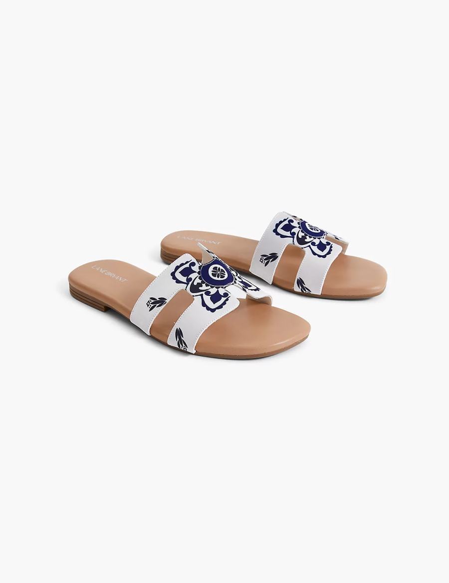 Women Lane Bryant Dream Cloud Slip-On Flat Sandals White | HKP7067OE