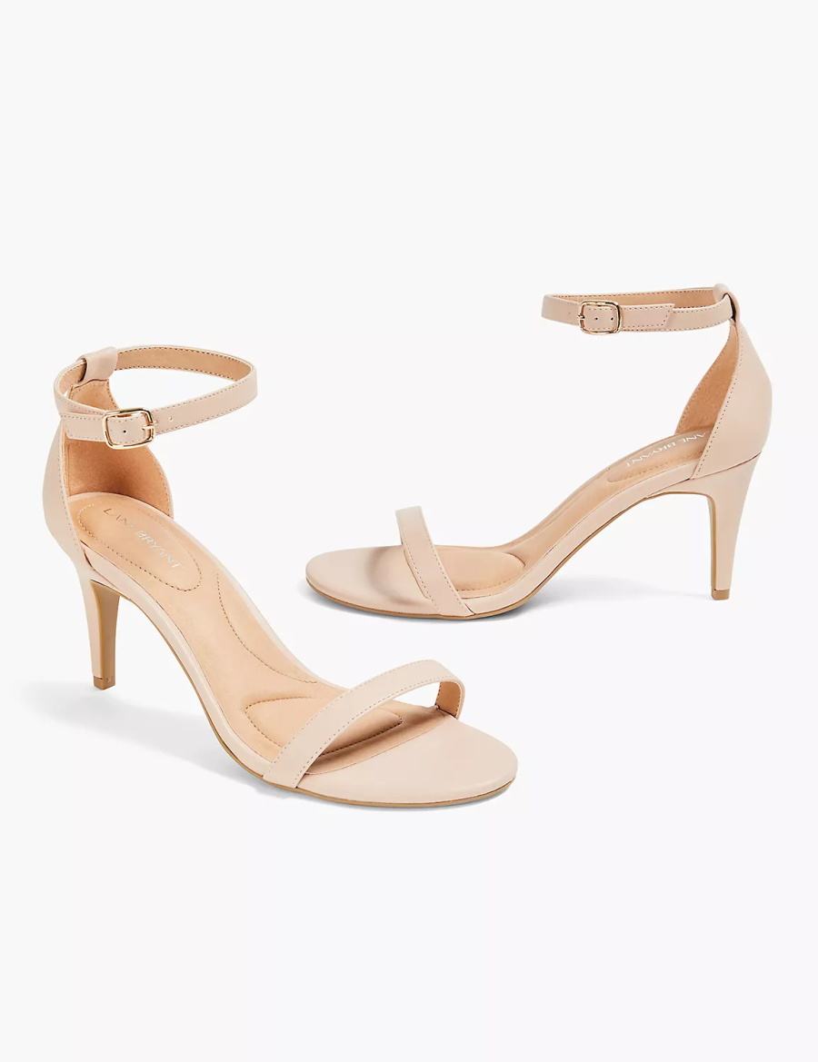 Women Lane Bryant Dream Cloud Thin Ankle-Strap High Heel Heels Sandals Brown | KLO1433TG