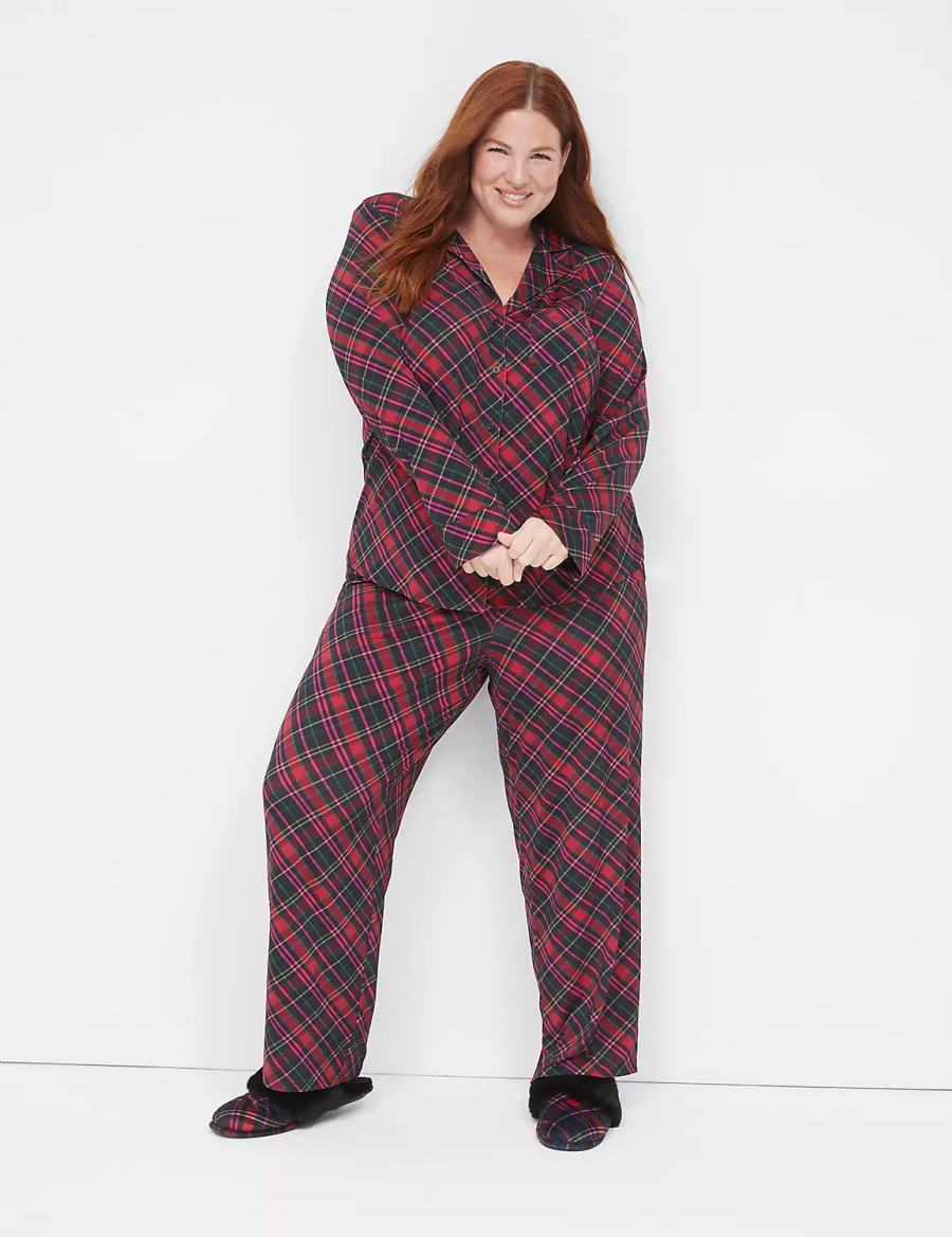 Women Lane Bryant DreamyCool Block Pants Red Black | QSD24100PE