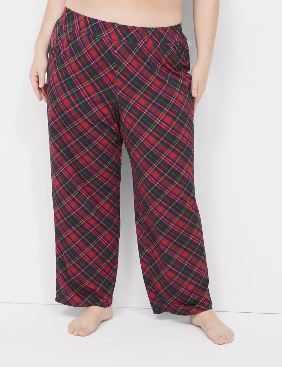Women Lane Bryant DreamyCool Block Pants Red Black | QSD24100PE