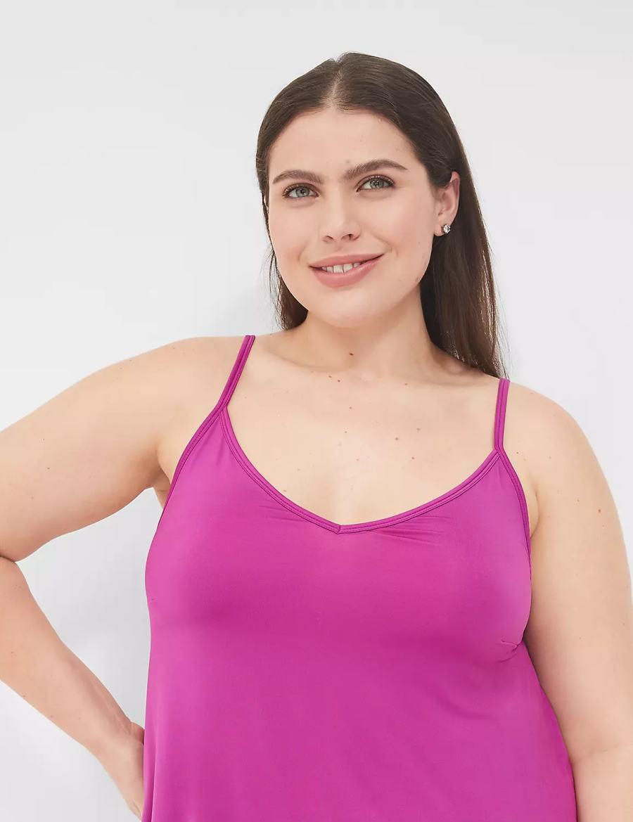 Women Lane Bryant DreamyCool Cami & Block Pant PJ Set Pajamas Purple Multicolor | RTX9785SA