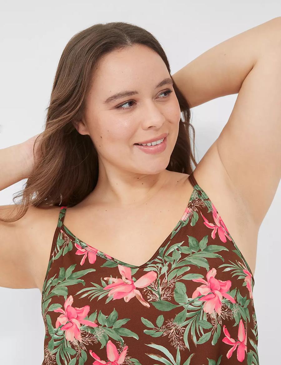 Women Lane Bryant Dreamy Cool Cami & Short PJ Set Pajamas Green Multicolor | MFN5376ZO