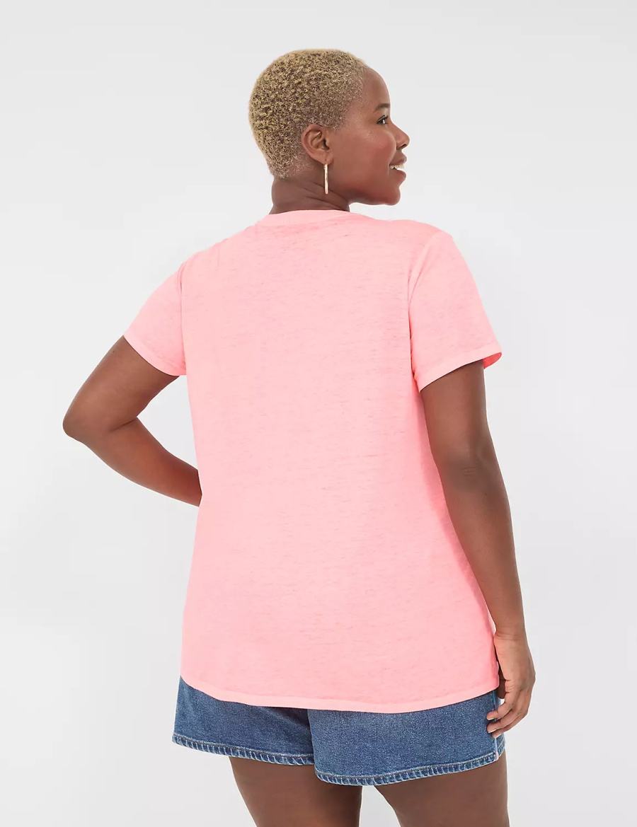 Women Lane Bryant Embroidered Sunkissed Graphic Tee Tank Top Light Coral | YSX926AP