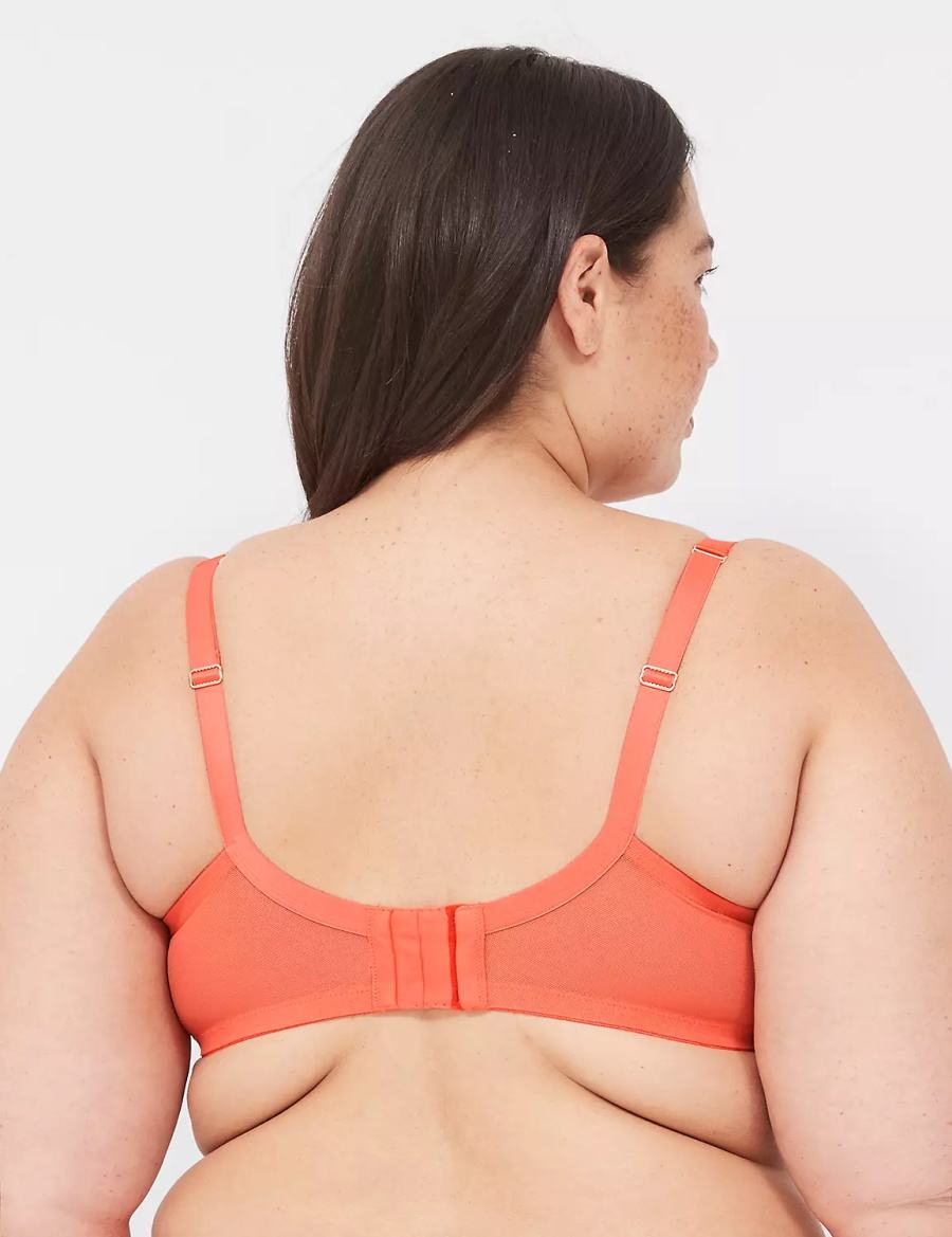 Women Lane Bryant Embroidered Unlined Balconette Bra Red Coral | HFR1581XX
