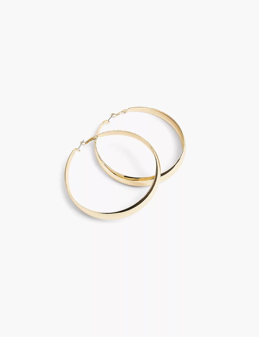 Women Lane Bryant Extra Large Hoop Earrings Gold | MOK5078PF