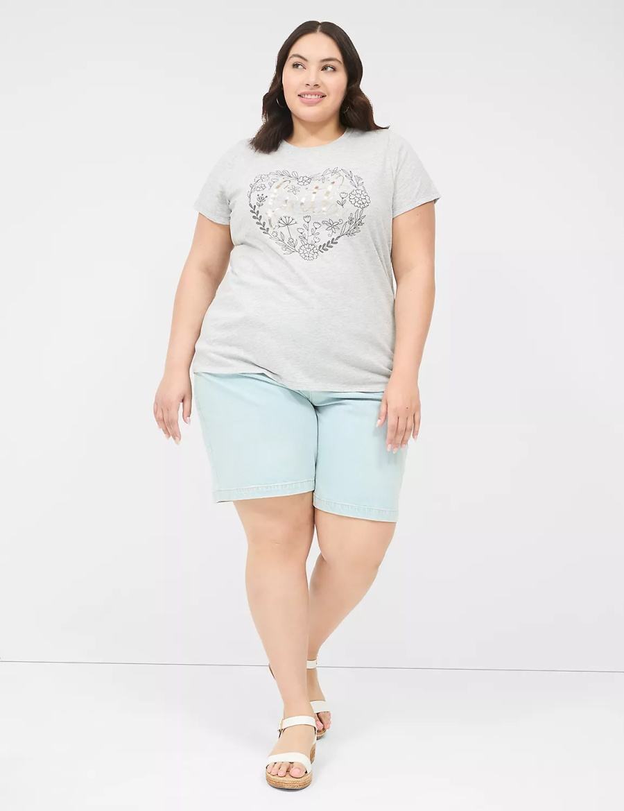 Women Lane Bryant Faith Graphic Tee Tank Top Grey | SYC323ZZ