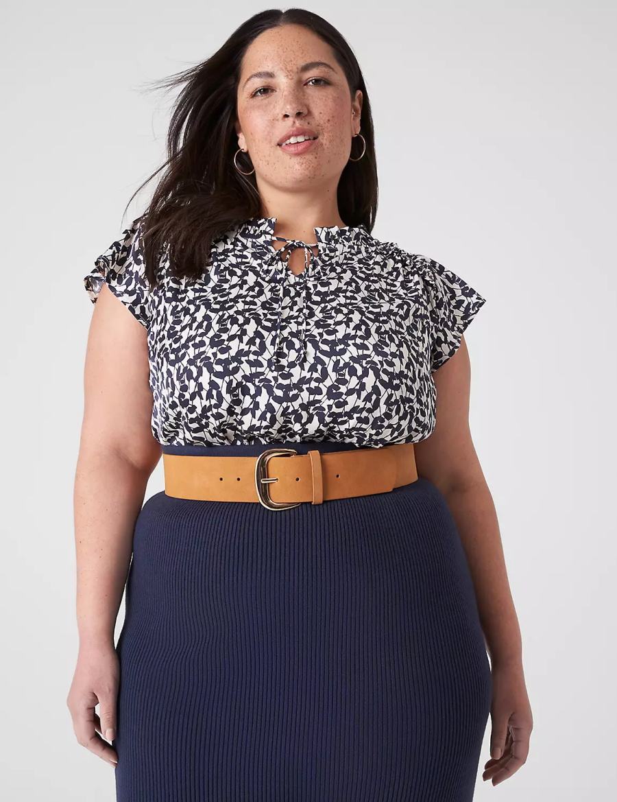 Women Lane Bryant Faux-Leather Hardware Waist Belts Brown | JBF127WO