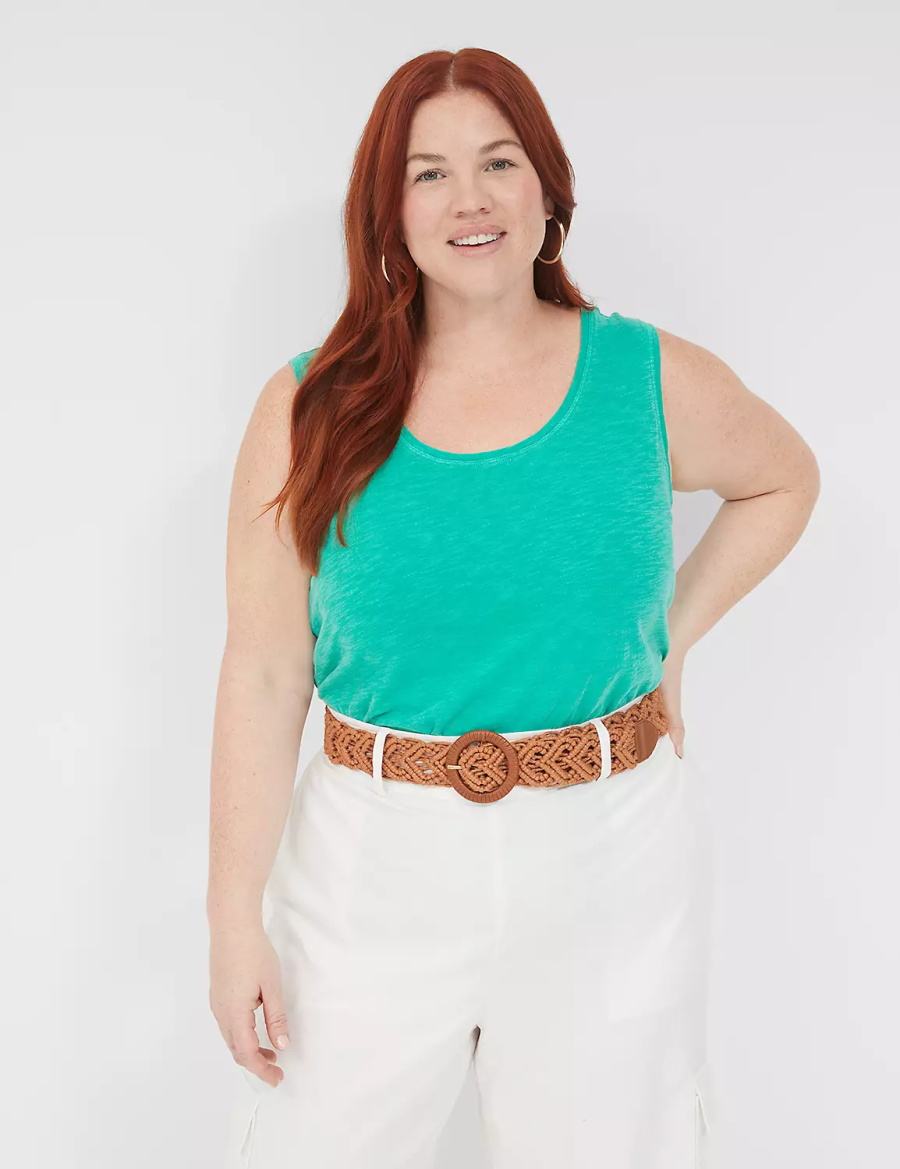 Women Lane Bryant Faux-Leather Macrame Belts Brown | TUB7120YY