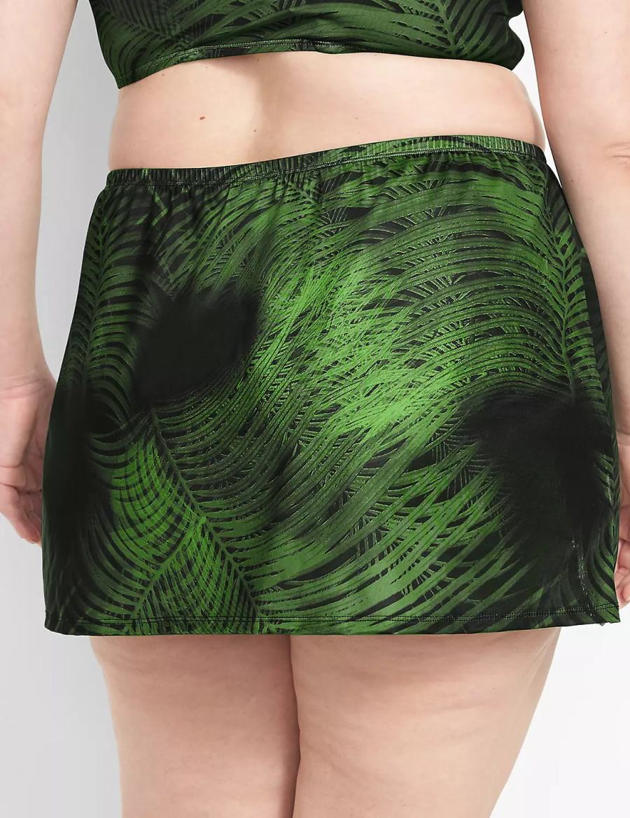 Women Lane Bryant Faux-Wrap Swim Skirts Dark Green | YTY7588IB