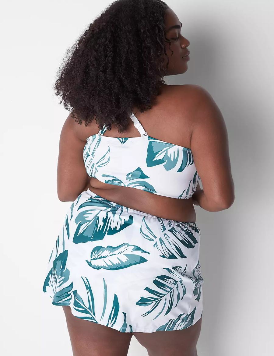 Women Lane Bryant Faux-Wrap Swim Skirts White | CQG9477PU