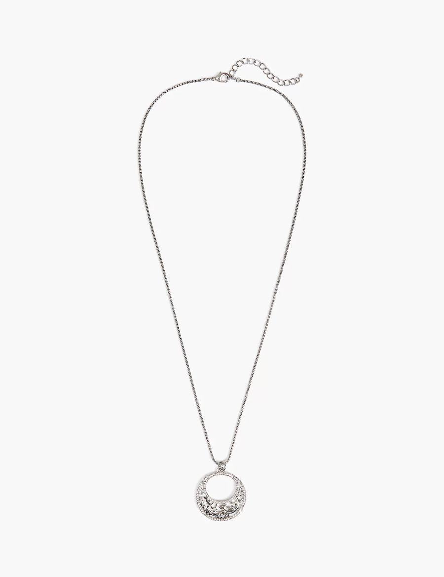 Women Lane Bryant Filigree Pendant Necklace Silver | JLY9614UC