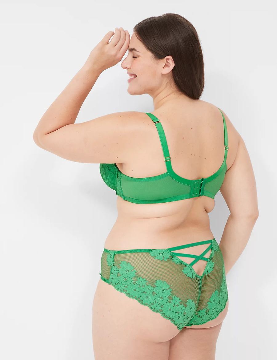 Women Lane Bryant Fishnet Lace Cheeky Panty Green | EQE4250CF