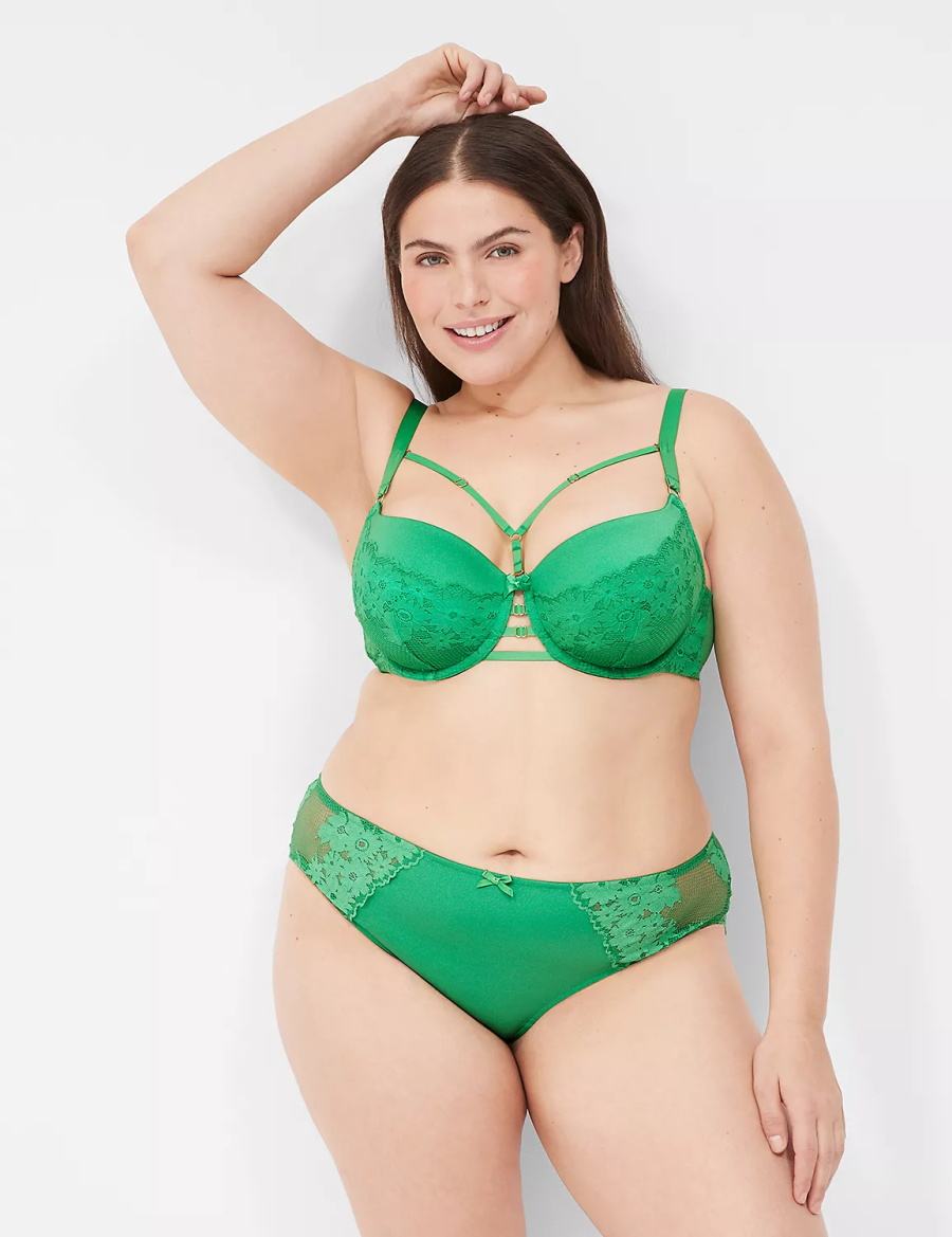 Women Lane Bryant Fishnet Lace Cheeky Panty Green | EQE4250CF