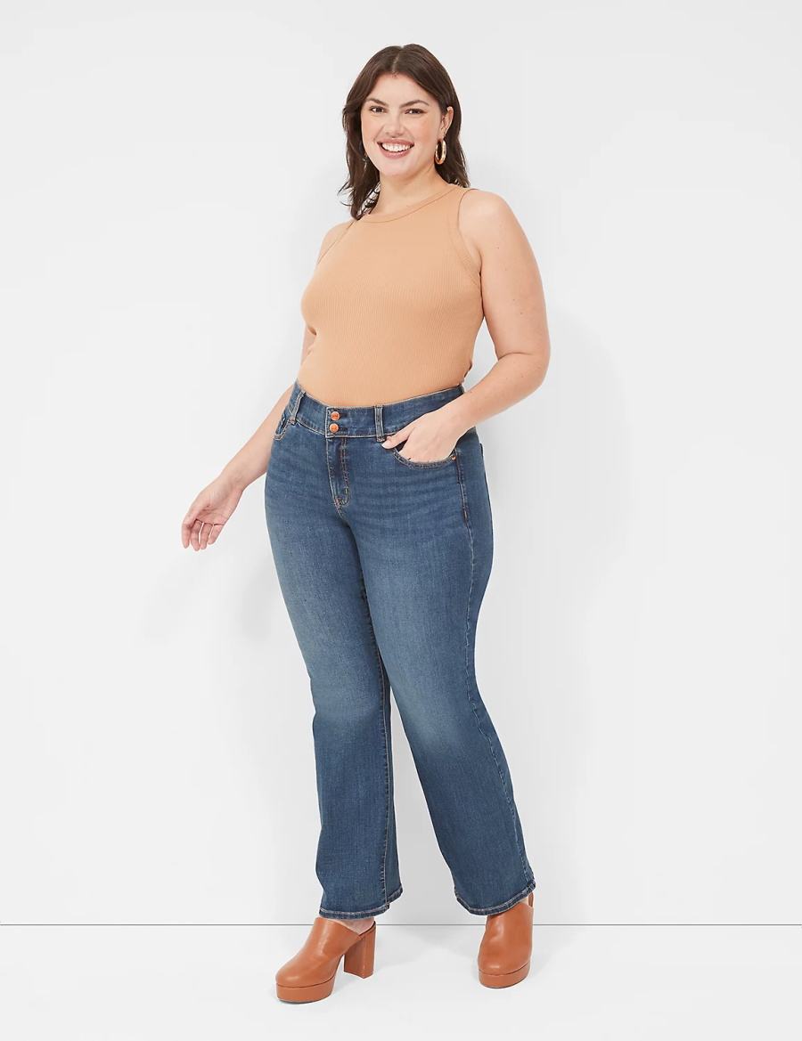 Women Lane Bryant Fitted High-Neck Rib Tank Top Brown | CJV7843AL