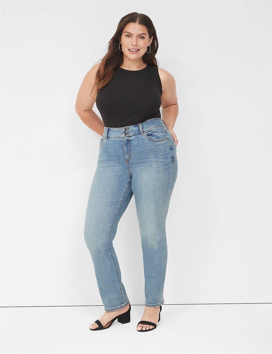 Women Lane Bryant Fitted High-Neck Rib Tank Top Black | IJP5235OQ