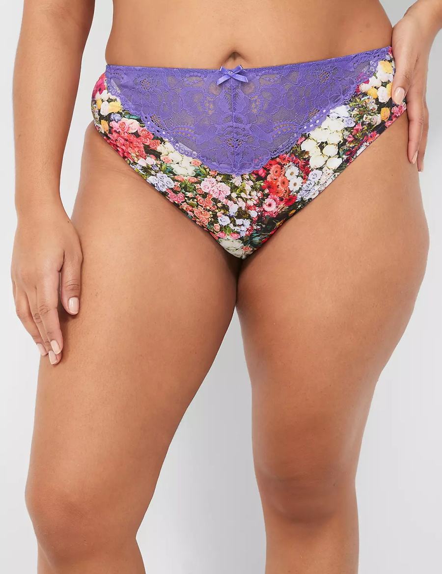 Women Lane Bryant French Briefs Purple Multicolor | UGR32100UK