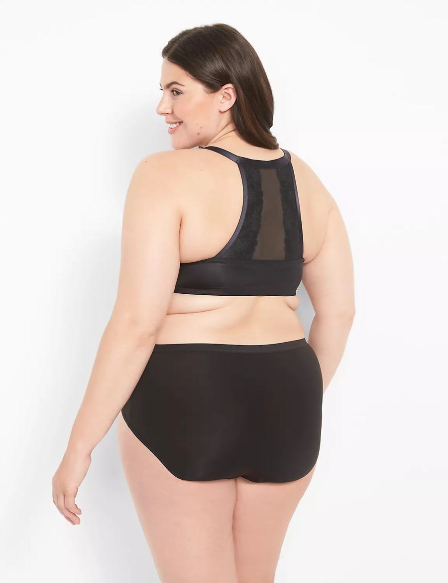 Women Lane Bryant Front-Close Boost Plunge Bralettes Black | FVB1832XH