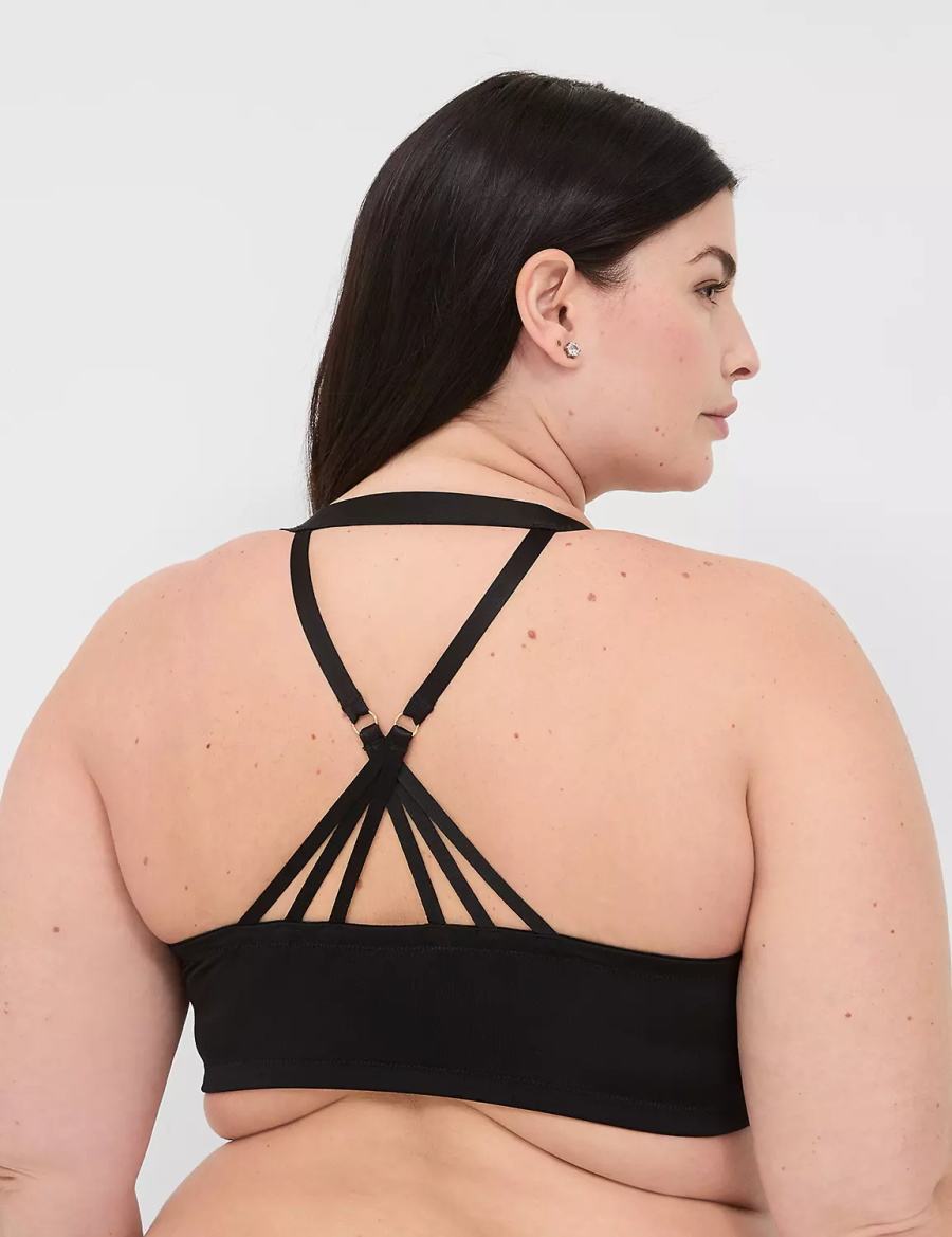 Women Lane Bryant Front-Close Boost Plunge Bralettes Black | IVV5467FX