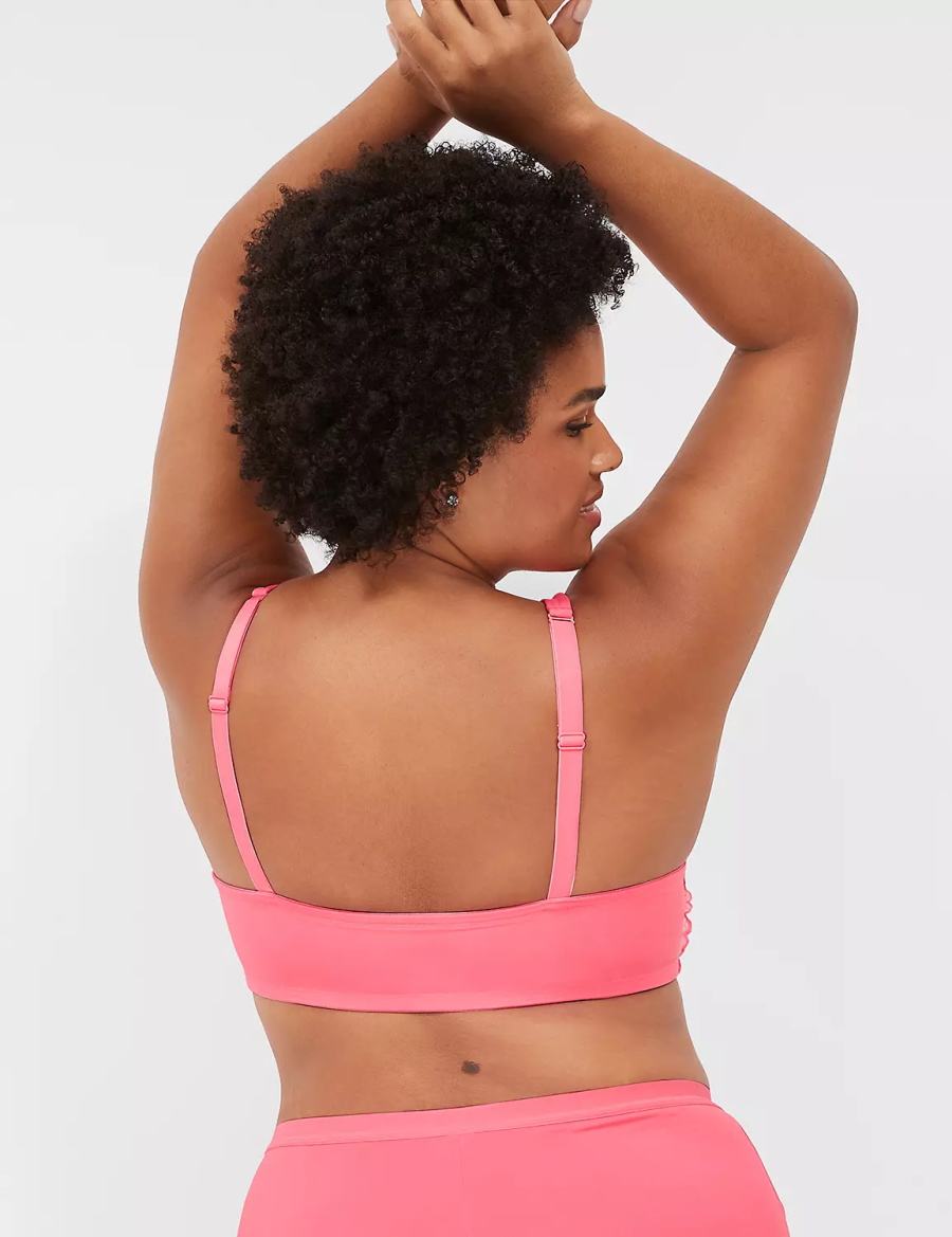 Women Lane Bryant Front-Close Smooth Boost Plunge Bralettes Pink | ALT111EU